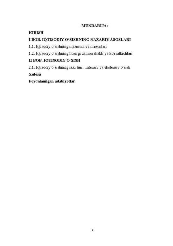 Iqtisodiy o'sishning hozirgi zamon shakli va uning yangicha sifati - Image 2