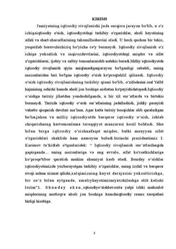 Iqtisodiy o'sishning hozirgi zamon shakli va uning yangicha sifati - Image 3