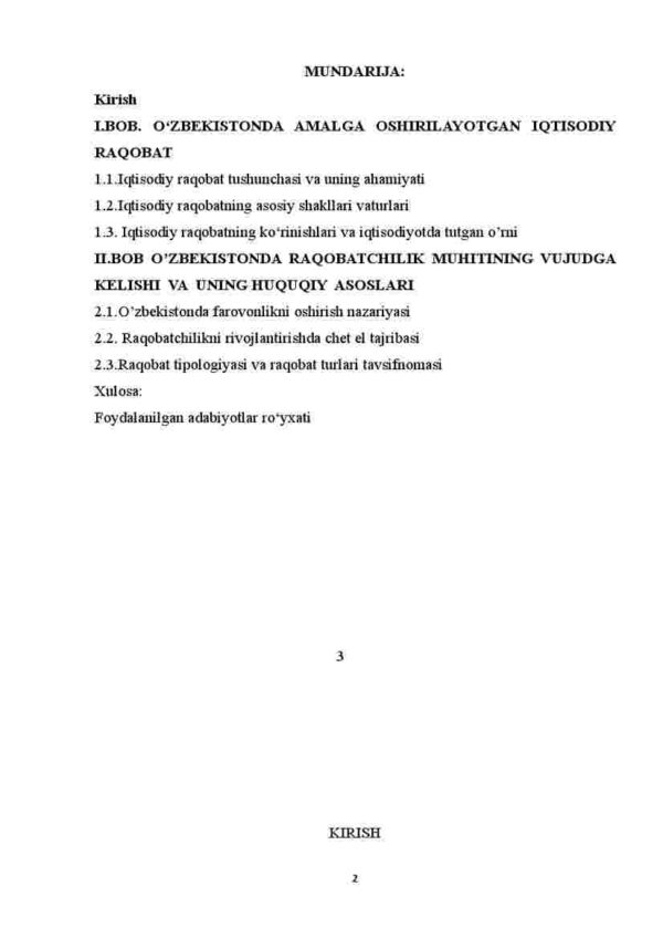 Iqtisodiy raqobat mohiyati, uni amalga oshirish zarurati - Image 2
