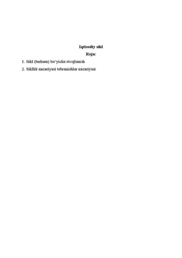 Iqtisodiy sikl