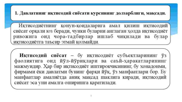 Iqtisodiy siyosat faniga kirish - Image 3