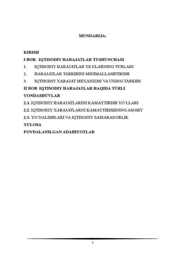 Iqtisodiy xarajatlar tarkibi, ularni kamaytirish yo'llari - Image 2