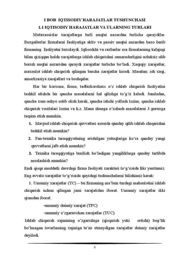 Iqtisodiy xarajatlar tarkibi, ularni kamaytirish yo'llari - Image 3