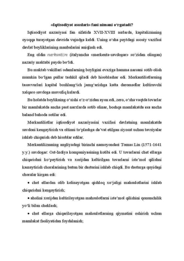 Iqtisodiyot asoslari fani predmeti vazifasi va ahamiyati - Image 3