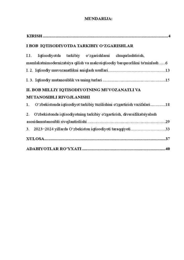 Iqtisodiyotdagi tarkibiy o'zgarishlar va uning iqtisodiy muvozanatga ta'siri - Image 2