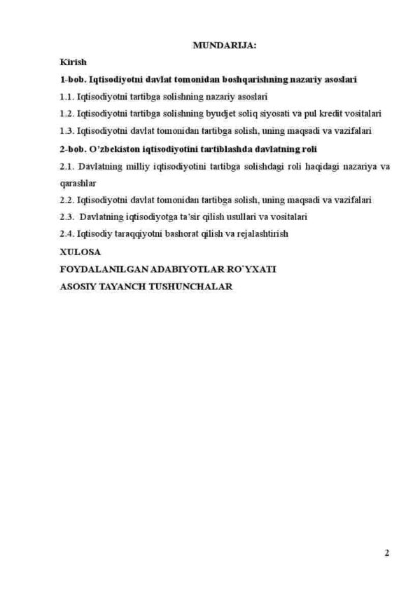 Iqtisodiyotni davlat tomonidan tartibga solishning mohiyati va zarurligi - Image 2