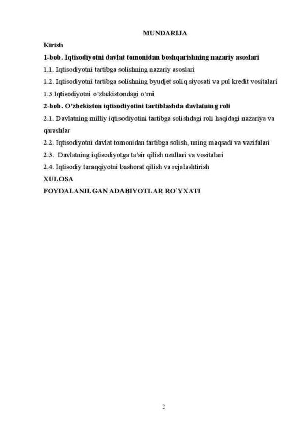 Iqtisodiyotni davlat tomonidan tartibga solishning mohiyati shakillari va usullari - Image 2