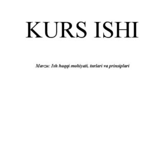 Ish haqqi mohiyati, turlari va prinsiplari