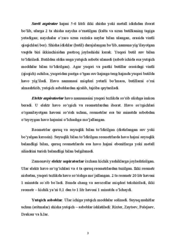 Ish joyi havosini zararli moddalar bilan ifloslanishini gigienik baholash usullari - Image 3