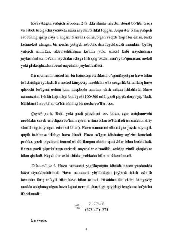 Ish joyi havosini zararli moddalar bilan ifloslanishini gigienik baholash usullari - Image 4