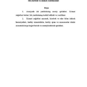Ish yuritish va xizmat yozishmalari