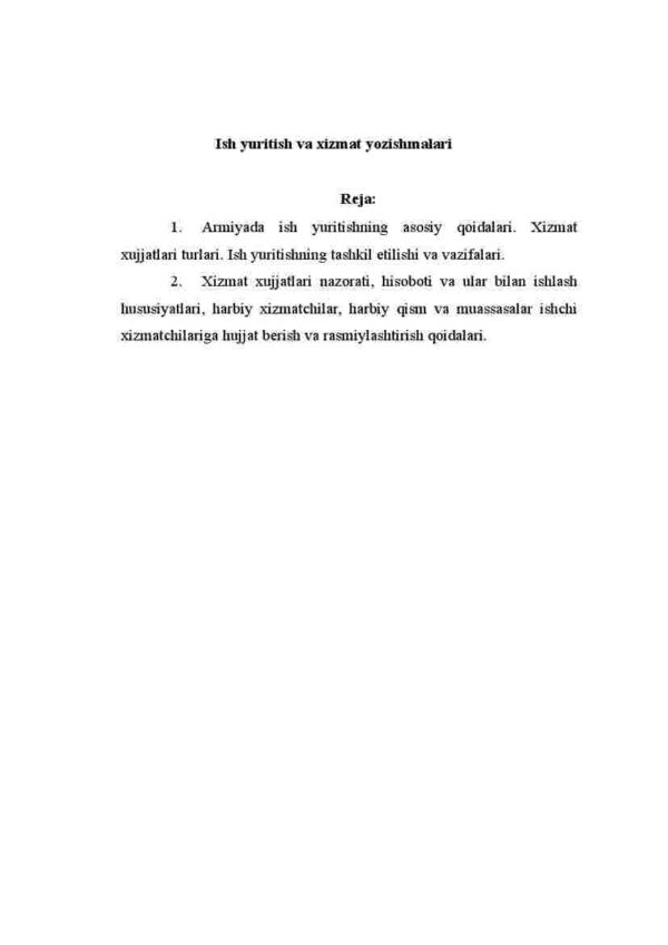 Ish yuritish va xizmat yozishmalari