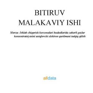 Ishlab chiqarish korxonalari hududlarida zaharli gazlar konsentratsiyasini aniqlovchi elektron qurilmani tadqiq qilish