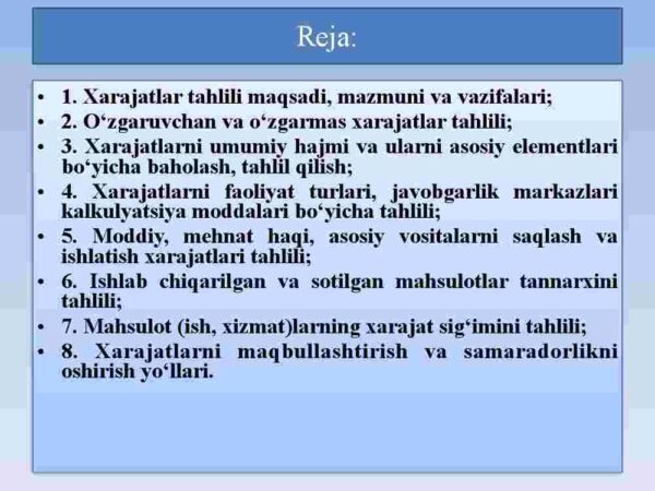 Ishlab chiqarish va davr xarajatlari tahlili - Image 2