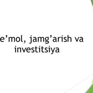 Iste'mol, jamg'arish va investitsiya