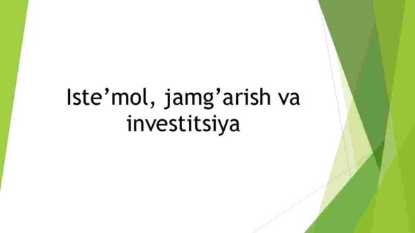 Iste'mol, jamg'arish va investitsiya