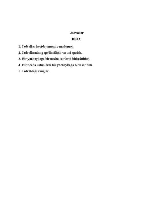 Jadvallar