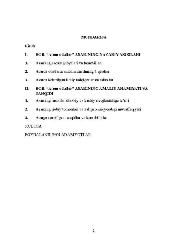 Jeyms Klearning Atom odatlar asarlarining xususiyatlari - Image 2