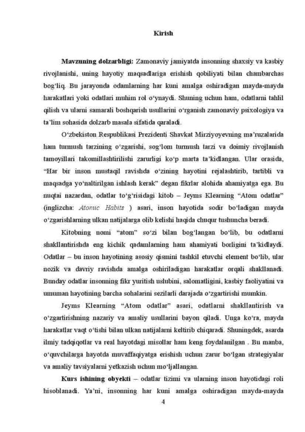 Jeyms Klearning Atom odatlar asarlarining xususiyatlari - Image 4