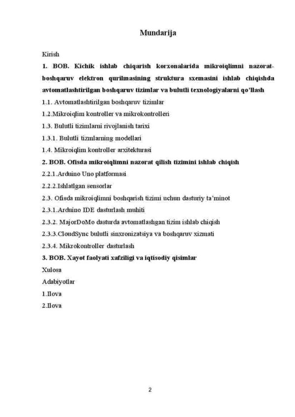 Kichik ishlab chiqarish korxonalarida mikroiqlimni nazorat-boshqaruv elektron qurilmasining struktura sxemasini ishlab chiqish - Image 2