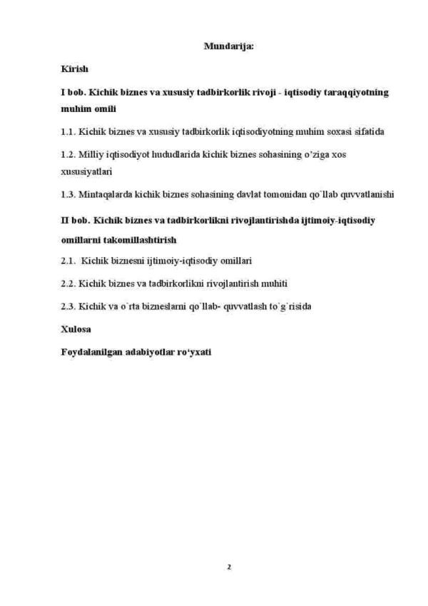 Kichik va o'rta biznesni rivojlantirish - iqtisodiy erkinlikni taminlash omili sifatida - Image 2