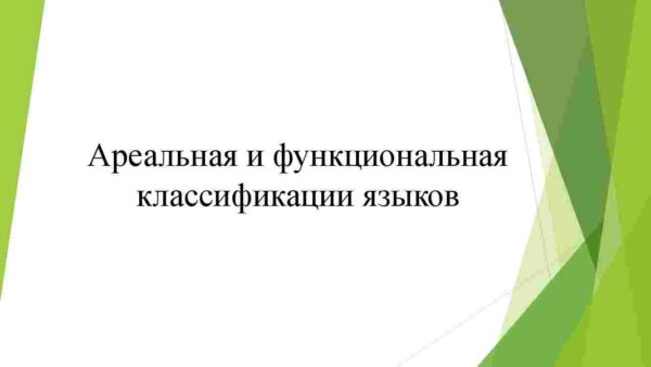 Ареальная и функциональная классификации языков