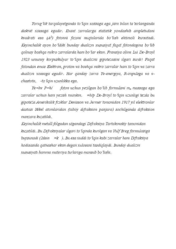 Kompton effekti. Yorug'likni korpuskulyar - to'lqin dualizmi. De-Broyl formulasi - Image 4