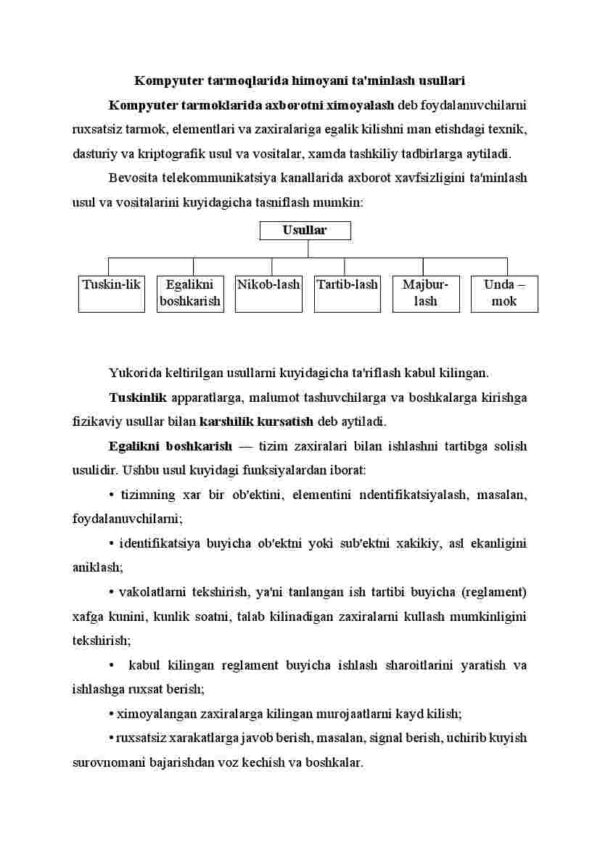 Kompyuter tarmoqlarida zamonaviy himoyalash usullari va vositalari - Image 2