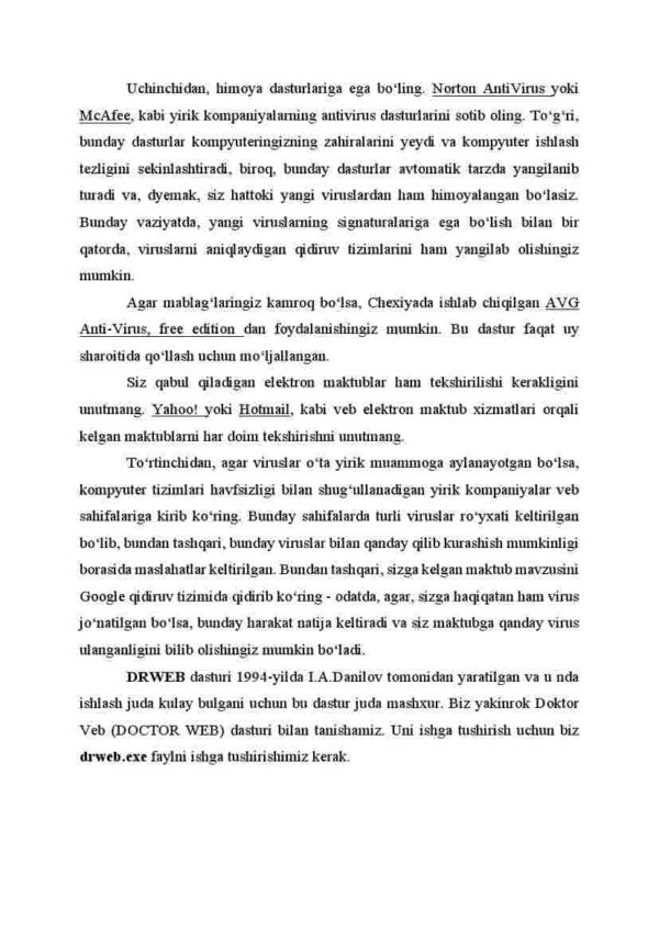 Laboratoriya ishi: Kompyuter tizimlarini viruslardan himoyalash profilaktikasi - Image 4