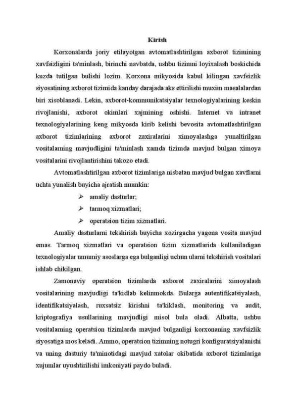 Kompyuter tizimlarining ximoyalanganlik darajasini aniqlash vositalari - Image 2