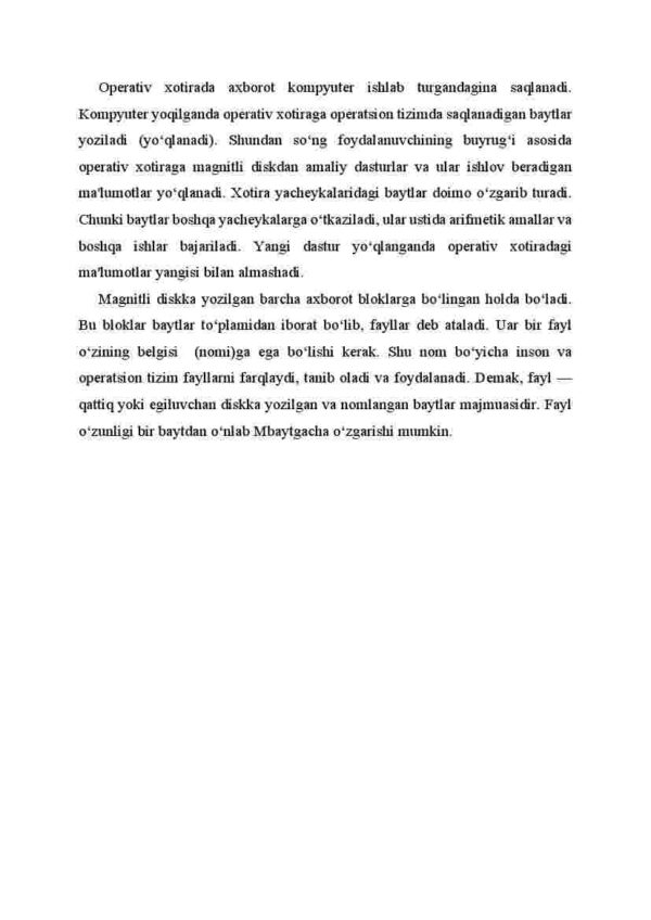 Kompyuterda ma'lumotlarni tashkil etish va saqlash. Axborot o'lchov birliklari - Image 3