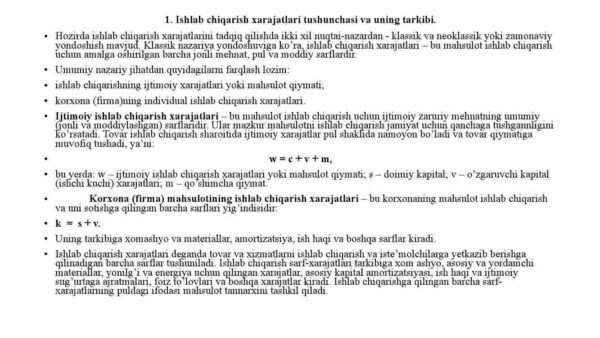 Korxona (firma) xarajatlari va foydasi - Image 3