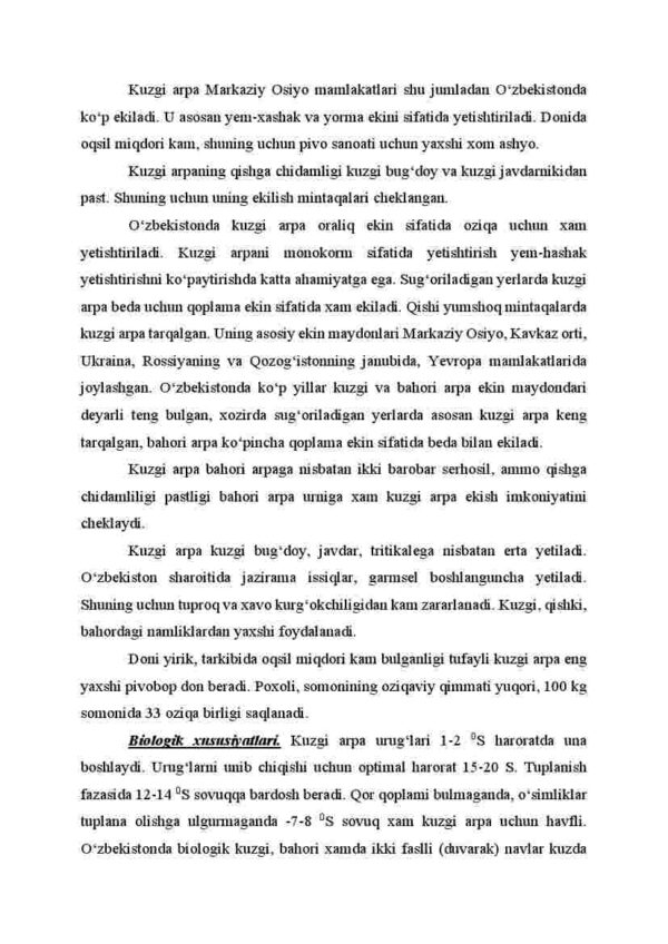 Kuzgi arpa, kuzgi javdar, tritikale (biologiyasi) - Image 2