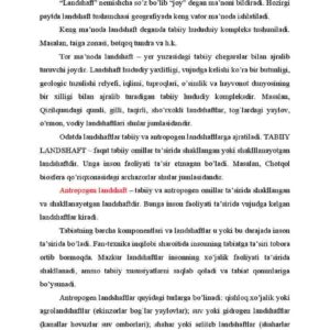 Landshaft va uning tuzulishi