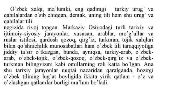 O'zbek tili leksikasining tarixiy taraqqiyoti. (o'z qatlam, o'zlashgan qatlam) - Image 3