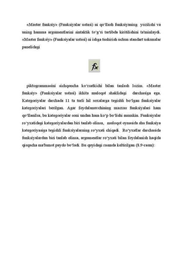 MS Excelda funksiya bilan ishlash - Image 3