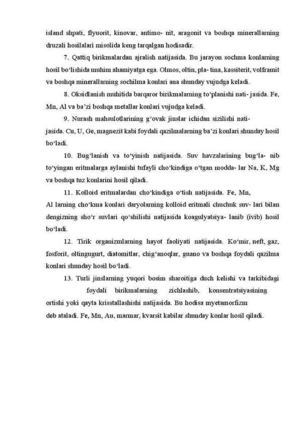 Ma'dan hosil qiluvchi jarayonlar - Image 3