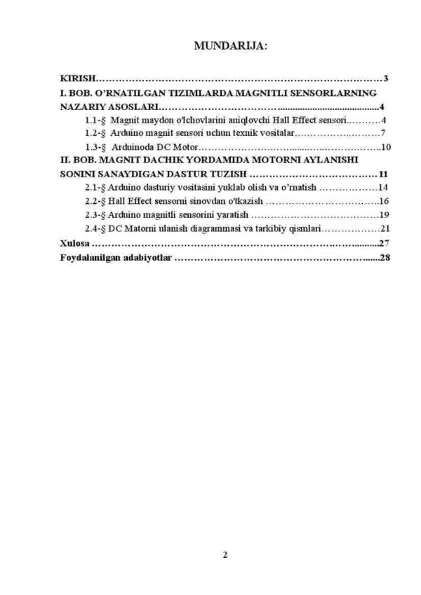 Magnit dachik yordamida motorni aylanishi sonini sanaydigan dastur va uning qiymatini 16x2 LCD manitoriga chaqiruvchi dastur tuzish - Image 2