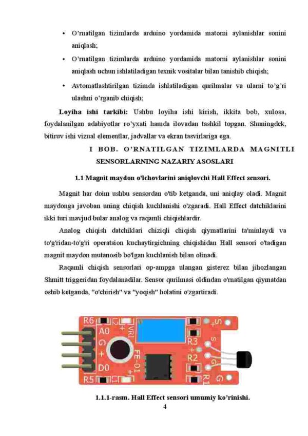 Magnit dachik yordamida motorni aylanishi sonini sanaydigan dastur va uning qiymatini 16x2 LCD manitoriga chaqiruvchi dastur tuzish - Image 4