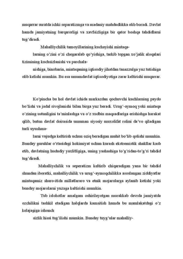 Mahalliychilik va Urug'-aymoqchilik. Munosabatlari - Image 3