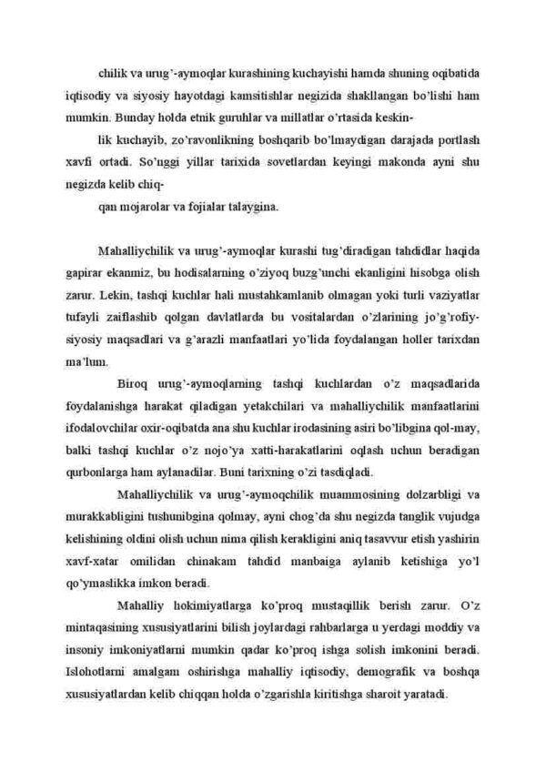Mahalliychilik va Urug'-aymoqchilik. Munosabatlari - Image 4