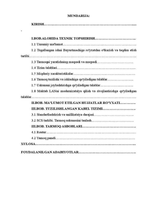 Urganch tumanidagi 15-maktab binosining lokal ichki tarmog'ini loyihalash - Image 2
