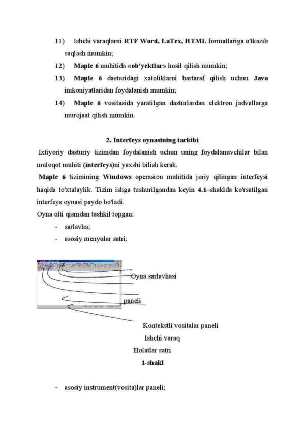 Maple 6 tizimining asosiy imkoniyatlari va interfeysi - Image 3