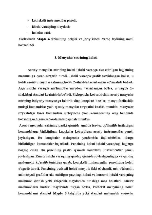 Maple 6 tizimining asosiy imkoniyatlari va interfeysi - Image 4