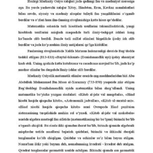 Markaziy Osiyolik Matеmatik Olimlar