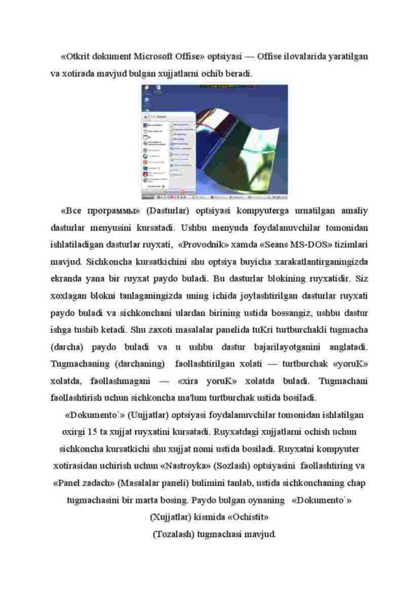 Masalalar panеli va bosh mеnyu bo'limlari - Image 2