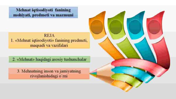 Mehnat iqtisodiyoti  fanining mohiyati, predmeti va mazmuni