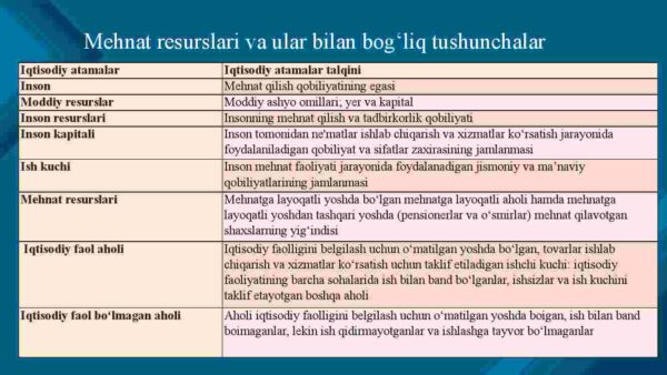 Mehnat resurslari va ularning shakllantirilishi - Image 4