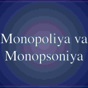 Monopoliya va Monopsoniya 