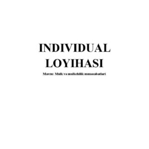 Mulk va mulkchilik munosabatlari